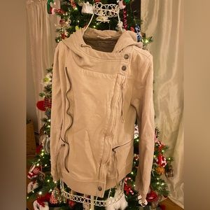 Free people tan moto jacket NWOT Small